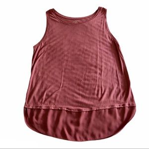 Ann Taylor Loft Tank Top Women’s M Mauve Pink Sheer Sleeveless Shirt Coast Top